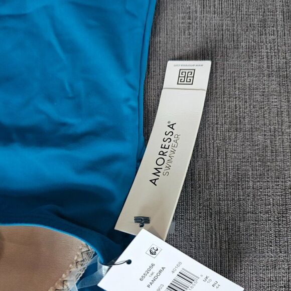 Amoressa By Miraclesuit Womens Pandora Elle Dorado One-shoulder One-piece Size 8 - Picture 14 of 14